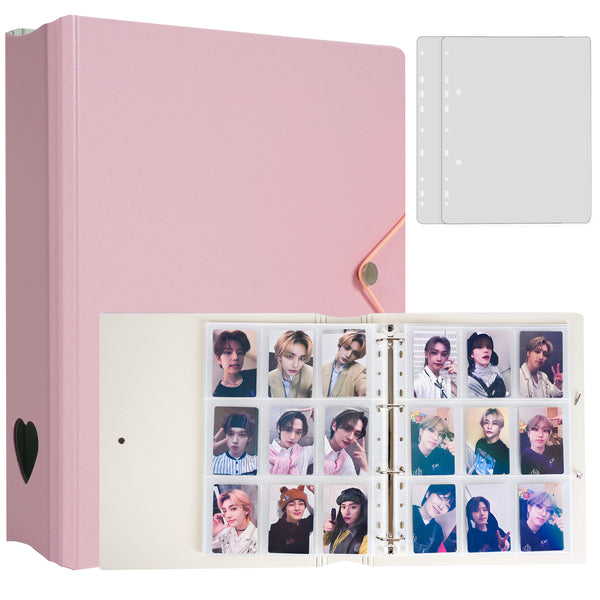 CeyiJun Minimalist Photocard Binder with 25 Pages 9 Pocket Single Side Inner Refills and 2 Divider Acid-Free with 225 Pockets