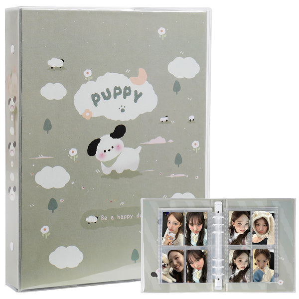 CeyiJun Cartoon Photocard Binder with 25 Pages 4 Pocket Single Side Inner Refills 200 Pockets